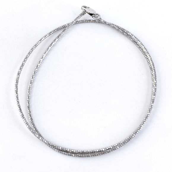 Vintage Italy Sterling Silver 925 1.6mm Diamond Cut Snake Chain Necklace 18” - Picture 3 of 5